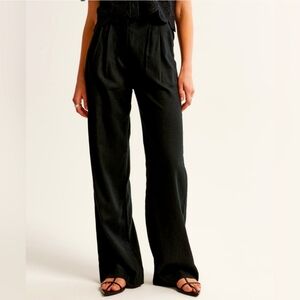 NWT Abercrombie & Fitch Sloan Linen Blend High Rise Wide Leg Pants Womens 26